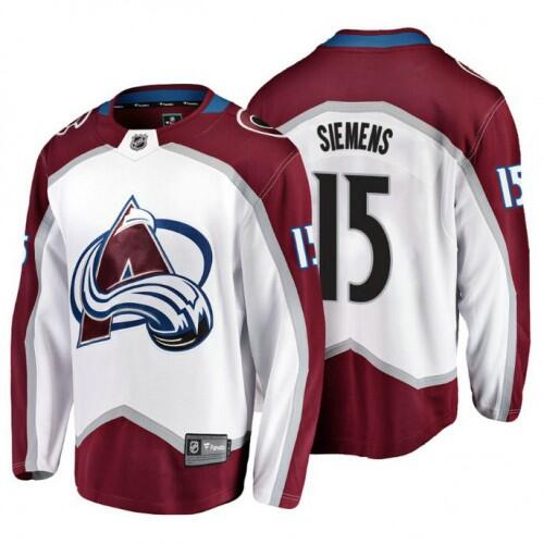 Avalanche #15 Duncan Siemens White Stitched Jersey